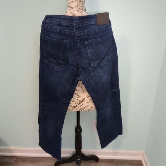 TK Axel Jeans Mens 36x30 Slim Boot Cut Denim Stretch Dark Wash - Picture 2 of 4